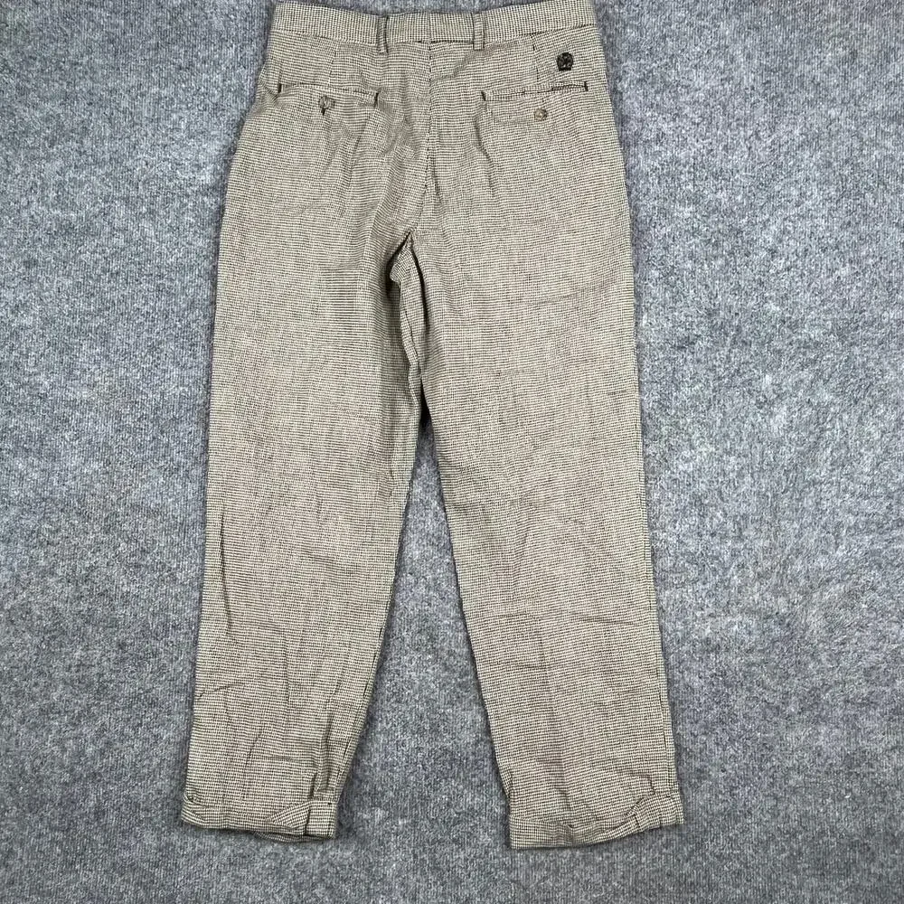 Vintage Tommy‎ Hilfiger Dress Pants Mens 33x30 Brown Houndstooth Pleated Classic